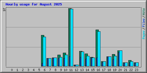 Hourly usage for August 2025