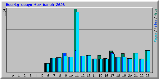 Hourly usage for March 2026